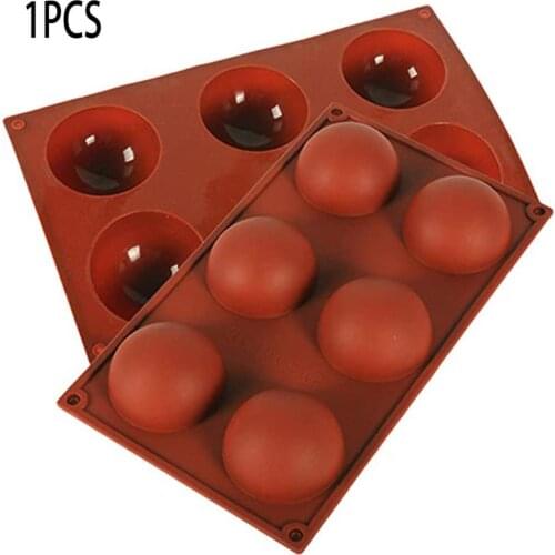 6 Hole Silicone Cake Mold Semicircular Biscuits Chocolate Mould Reused Baking Molds Cake Handmade DIY Tool Kitchen Accessories