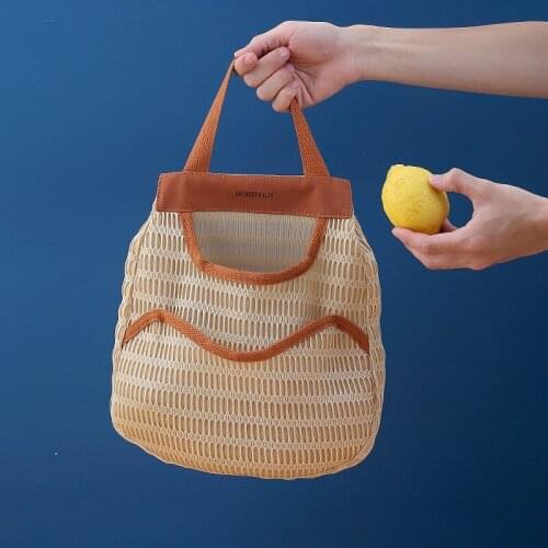 Foldable Shopping Bag Eco-friendly Shopping Backpacks Home Grocery Storge Bag Hanging Storage Bag Kitchen Organizer Supplies