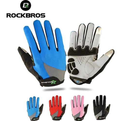 ROCKBROS Motorcycle Gloves Cycling Bicycle Gloves Sponge Pad For Bicycle Mountain Bike Gloves Touch Screen MTB Bike Gloves
