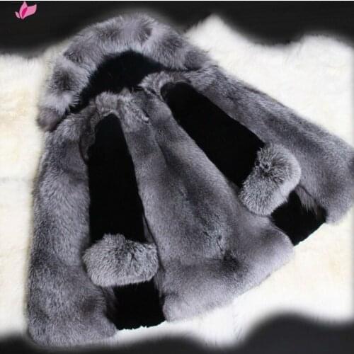 VOLALO Black Fur Coats
