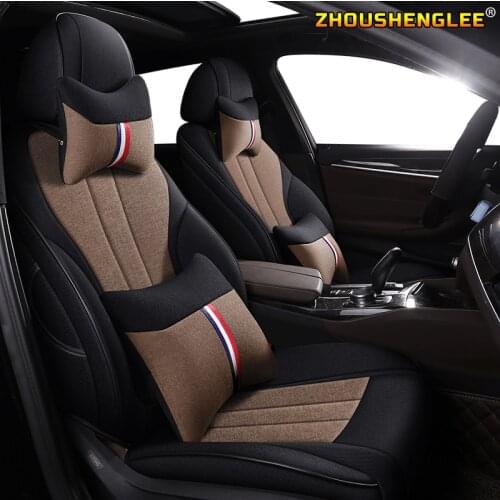 ZHOUSHENGLEE Custom FLAX car seat covers set For VW T-Cross C-TREK Volkswagen CC SANTANA JETTA BORA Automobiles Seat Covers