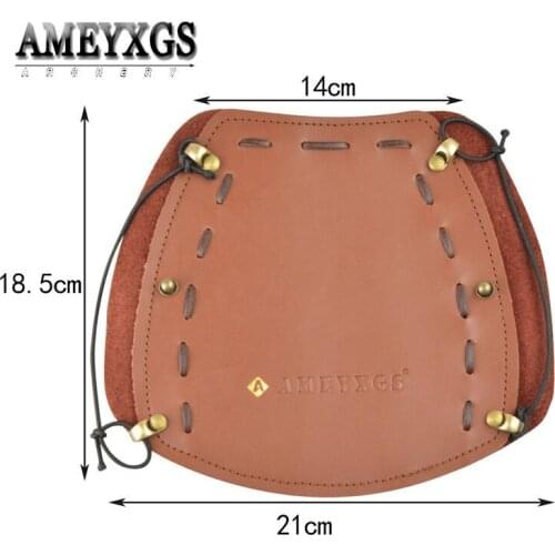 1pc Archery Arm Guard Cowhide Protection Forearm Safe Gear Adjustable Arm Protector For Hunting Shooting Training Accessories