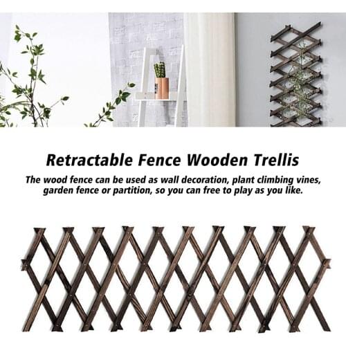 Garden Fence Planter Grid 1PC Retractable Adjustable Buildings Trellis Wooden Privacy Fence Border Climbing Fence