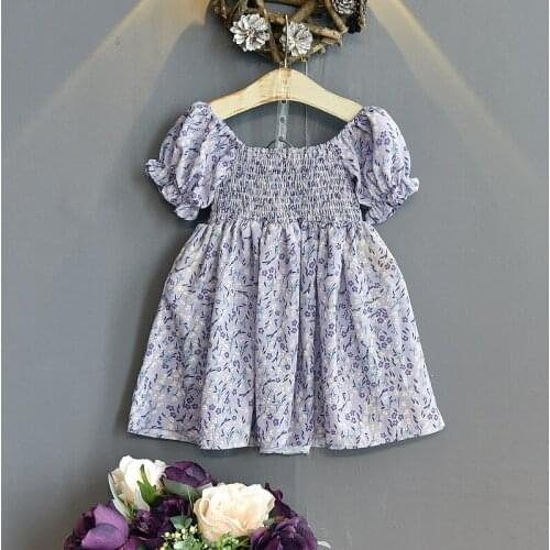 2021 Kids Costume Dresses Girls Lantern Sleeve Children Floral Cute Dress Childrens Clothing Princess Summer Dresses