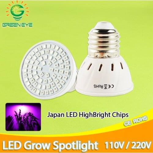 5pcs/lot Grow Light E27 E14 MR16 GU10 110V 220V 2835SMD Full Spectrum Indoor Plant Lamp For Plants Vegs Hydroponic System Plant