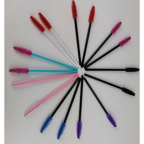 50Pcs disposable eyelash extension cleaning brush Micro Mascara wand lash eyebrow brush Applicator Spoolers