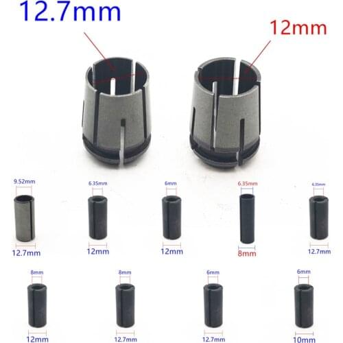 6mm 8mm 10mm 12mm 12.7mm 1/2" 1/4" 3/8" Adapter Router Chuck Collet Mini Drill Chucks Adapter For Power Rotary Tool