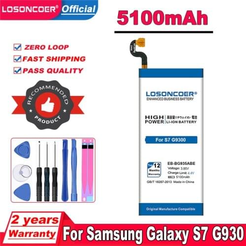 4800mAh LOSONCOER EB-BG930ABE Battery For Samsung GALAXY S7 G9300 SM-G9300 SM-G930 G930 G930F G930FD G930W8 G9308 Gift tool kit