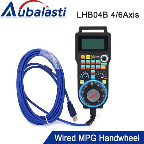 Aubalasti XHC LHB04B 4axis 6axis Mach3 Wired MPG Pendant Handwheel CNC Controller For CNC Route Engraving Machine