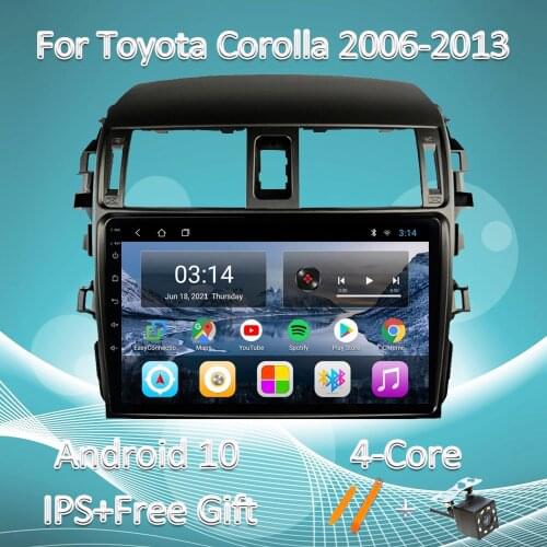 Android 10 2Din IPS Car Radio For Toyota Corolla E140/150 2006-2013 Multimedia Player MP5 DVD Tape Recorder Mirror Link Carplay