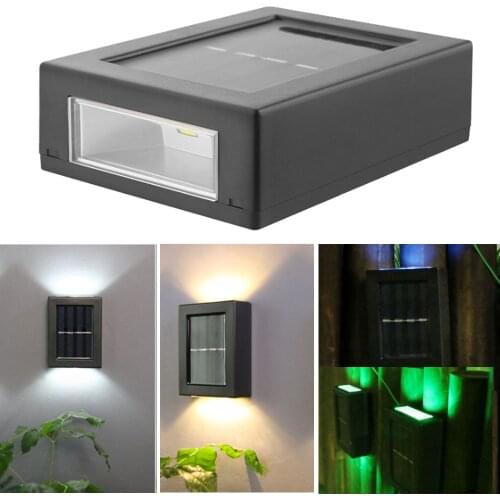 Auto On Off Solar Garden Lamp 600mAh Rechargeable UP Down Light Wall Emergency Lamp IP65 2LED Courtyards Parks Decoration Light