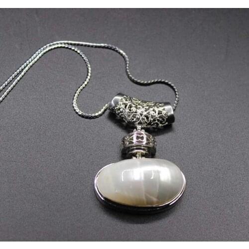 Free shipping Big white mabe keshi pearl necklace crescent lanternpendant fine jewelry