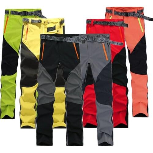 Summer Pants Women Men Quick-drying Breathable Comfortable Stretch Patchwork Trousers Outdoor Hiking Trekking Climbing Pants