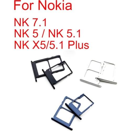 1set Single & Dual Sim Card Tray Holder For Nokia 5 N5 TA-1024 TA-1027 TA-1044 TA-1053 Micro SD Card Slot Socket Adapter Parts