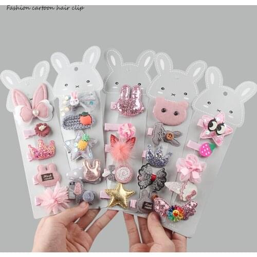 4/5Pcs/set Child Hair Accessories Baby Cute Cartoon Bow Hair Clip Hair Ornament Crown Hairpins Headband Women Headband Jewelry