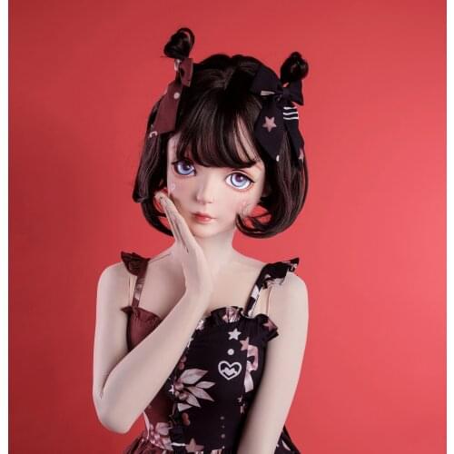 Dollkii 10) Female Girl Silica Resin Cosplay BJD Cross Dressing Kigurumi Head Mask Anime Role Play Party Crossdresser Doll Mask