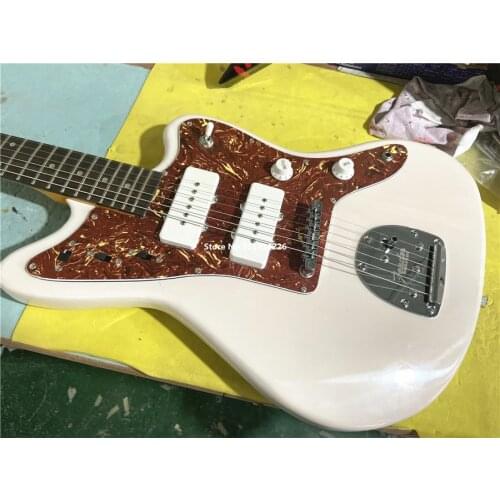 Inheriting classic retro transparent white master jazz electric guitar can be customized free shipping