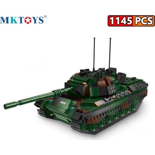MKTOYS WW2 Military Main Battle Tank Bricks Model Leopard 1 Germany Army Building Blocks MOC Batisbricks Gifts Toys for Boys