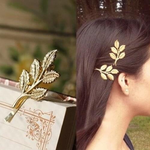 Fashion Hairpins Vintage Metal Leaf Hair Clip for Women Girl Hair Accessories Hairgril Delicate Barrettes Retro Feather Ornament