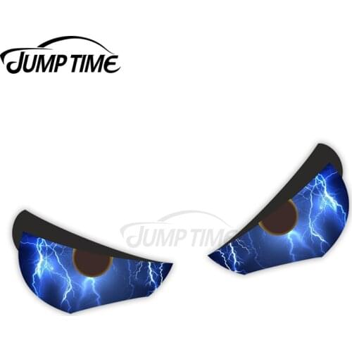 Jump Time Pair Of STD Evil Eye Eyes & Lightning Bolts For Motorbike Biker Helmet Car Sticker for Windows Bumper