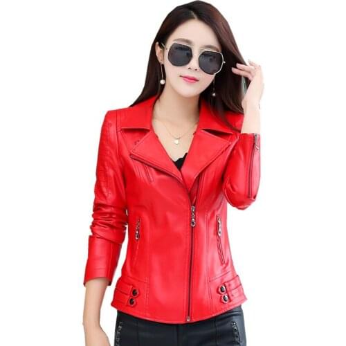 New High Quality Autumn Winter Clothing Women Jacket Slim Was Thin Short Coat Temperament Leather Jacket Women Coat Large Size