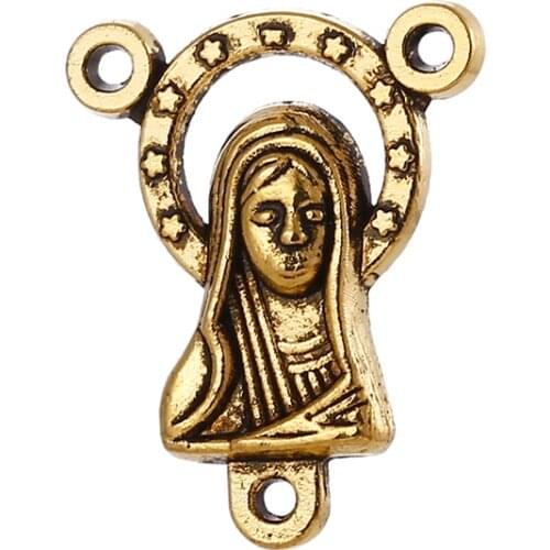 Wholesale Diy Jewelry Making Accessories Cross Charm Virgin Mary Jesus Pendulum Zinc Alloy Material 2021 NEW 12 PCS