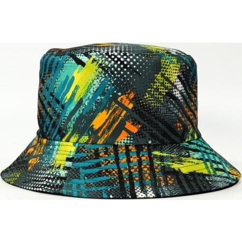 Bucket-Hats Striped Print Sunscreen Fisherman Cat Men Women Cotton Fashion Anti-sun Hip Hop Panama Hat 2021 New