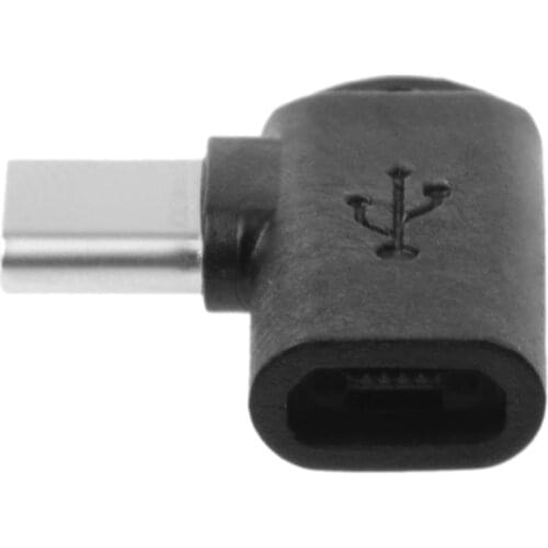 1Pc 90 Degree Type C Male To Micro USB Female Data Sync Charge Converter Adapter L4MD