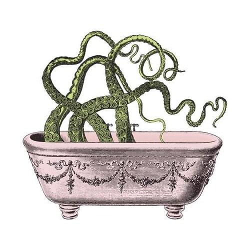 Funny Bathroom Octopus Art Film Print Silk Poster Home Wall Decor 24x36inch