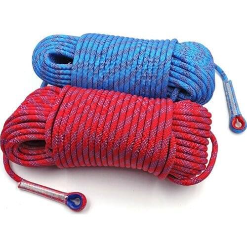 50m Outdoor Static Rock Climbing Rope 10mm Tree Wall Climbing Equipment Gear Survival Fire Escape Rescue Safety Rope 10m 20m 30m