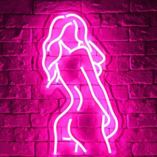 Girls LED Neon Sign Lights Female Model Acrylic Wall Hanging Body Neon Lights for Bar Party Club Home Bedroom Decor Xmas Gift