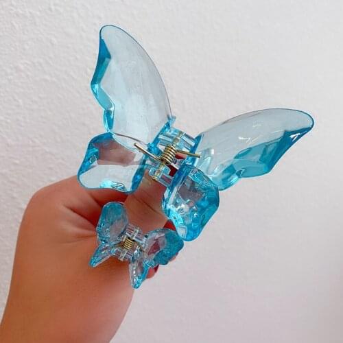 1PCS Larger Colorful Butterfly Jaw Clip Decorative Acrylic Butterfly Hair Claw Clip Hair Jaw Barrette for Women Accessories