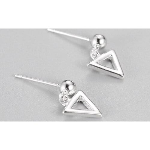 New Hot Fashion 925 Sterling Silver Geometric triangle Earrings for Women Girls Gift Fashion Statement Jewelry