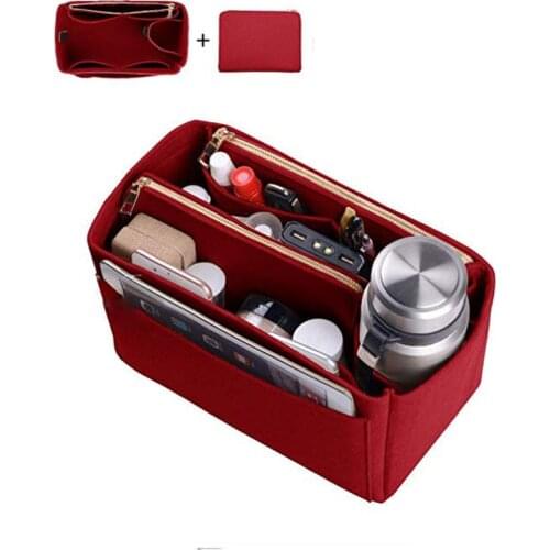 Womens Makeup Organizer/ Felt Insert Bag For Handbag Travel Inner Purse Portable Cosmetic Bags Fit Neverfull