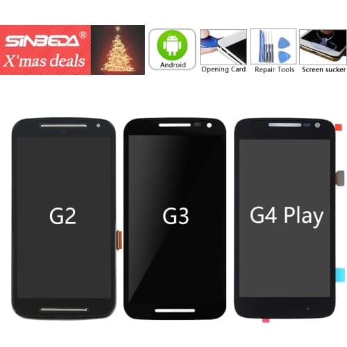 Sinbeda Genuine For Motorola Moto G2 XT1063 XT1064 G3 XT1544 LCD Display Touch Screen Frame Digitizer For Moto XT1068 2nd LCD