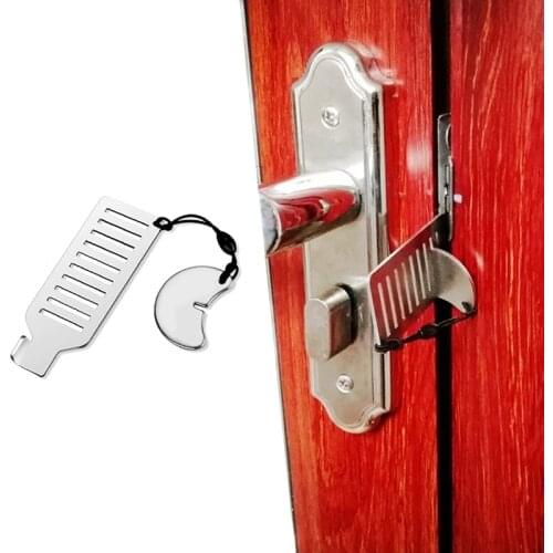Portable Door Safety Latch Lock Metal Home Room Hotel Anti Theft Security Lock Travel Accommodation Door Stopper Hardware Lock
