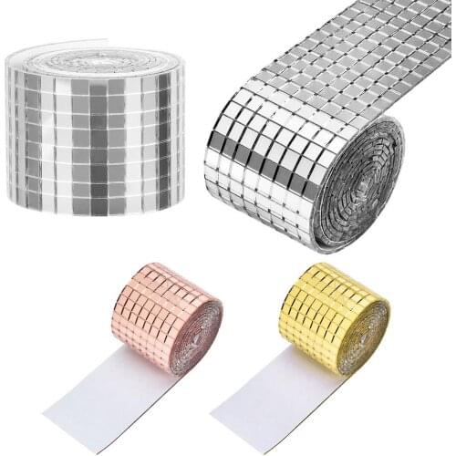 100m/roll Fiberglass Self-Adhesive Mosaic Wall Sticker Mirror Mosaic Wall Decal For DIY Disco Ball Kitchen Bathroom Wall Decor