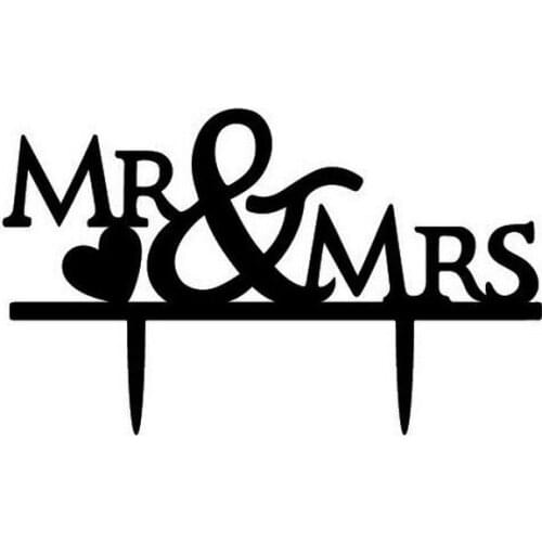 100pcs/lot Creative LOVE MR & MRS design wedding cake inserted card Wedding Cake Topper Party Cake Decorations