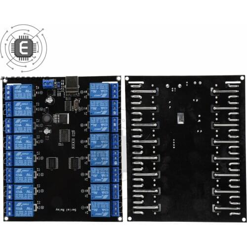 16 Channel Serial Port Relay Module Board DC 7V-38V For Arduino 16 Ways 16CH Relay Switch Control