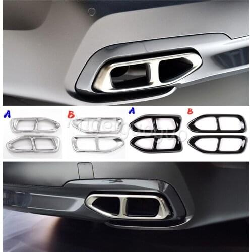 2styles Car Throat Exhaust Pipe Tail Cover Trim For BMW 7 Series G11 G12 730 740 750li 2016 2017 2018