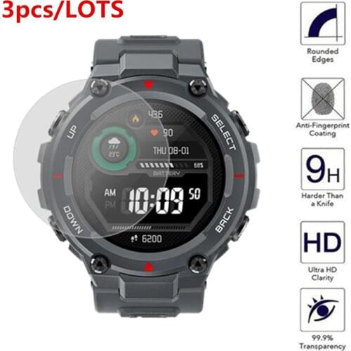 3 Pack for Xiaomi Amazfit T-REX Pro Tempered Glass Screen Protector 9H Smartwatch Protective Glassatch
