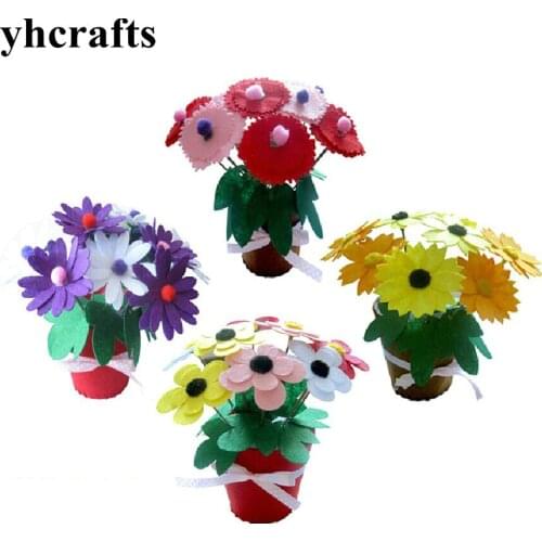 4PCS/LOT,4 design choose DIY felt flower craft kits Kindergarten crafts Home decoration Early learning educational toys Ornament