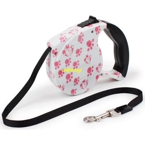 50pcs/lot Fast 5m Retractable Dog Leash Pet Traction Rope Automatic Flexible Dog Puppy Lead Leashes Pet Dog Cat Supplies