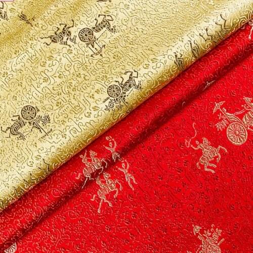 500cm*75cm synthetic silk marathon brocade satin fabric antique suit cheongsam cloth satin wedding dress diy material rayon