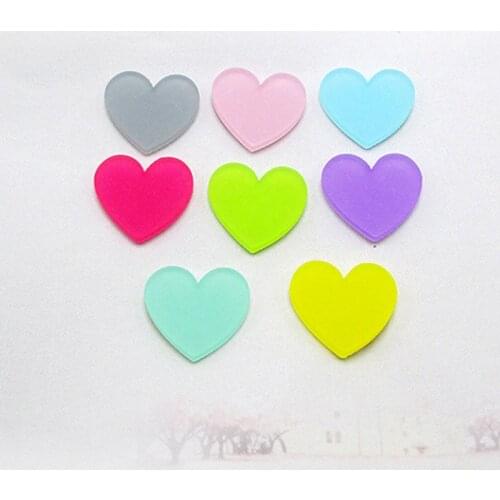 40pcs Sweet Heart Acrylic Flatback Cabochon DIY Scrapbooking Decorative Craft Making 20mm