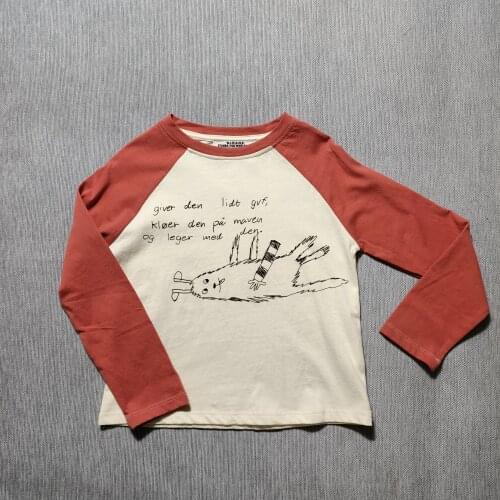 BOBOZONE 2018 Autumn bobo rabbit print long-sleeve t-shirt for kids boys girls children top