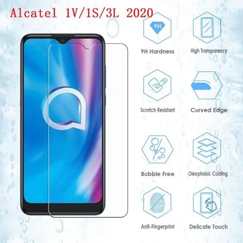 Tempered Glass Case For Alcatel 1V 1S 3L 1S 1 V 3 L 2020 Screen Protector 9D Mobile Phone Guard LCD Front Film For Alcatel