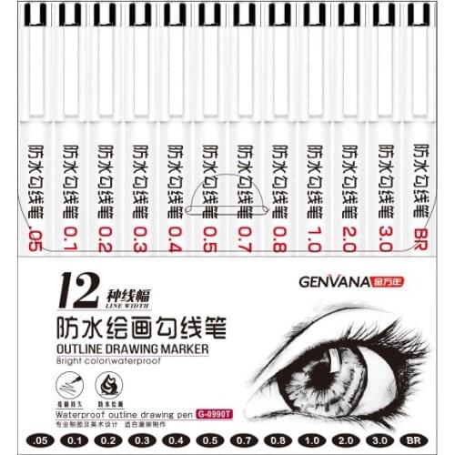 Black Fineliner Ink Pens Waterproof Sketching Drawing Pens for Documents Comic Artist Illustration Fine Tip Art Pens for Kids