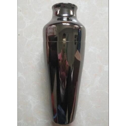 Black 304 stainless steel Streamline buckle cup two-stage wine ccktail shaker 550ml