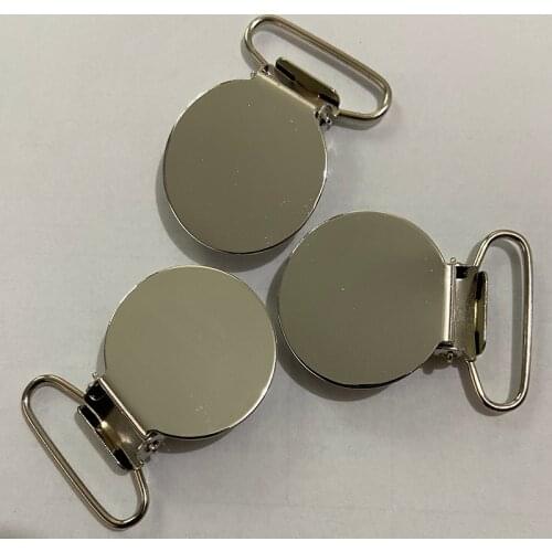 25 mm Stainless steel Round Shape Dummy Holder Metal Baby Pacifier Clips for Soother Bib Teething Toys Chain Holder